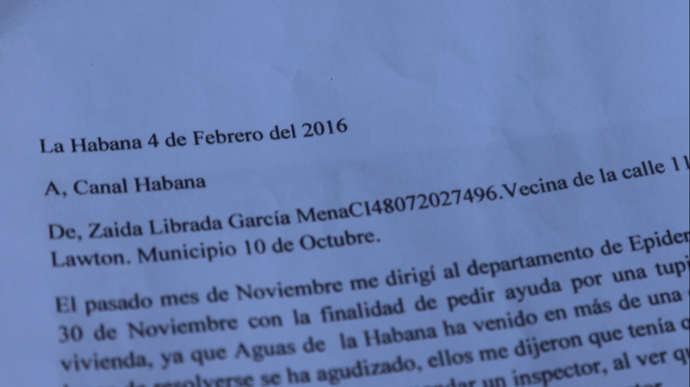 Fragmentos de la carta que envió Zaida a Canal Habana (Foto: Ismario Rodríguez)