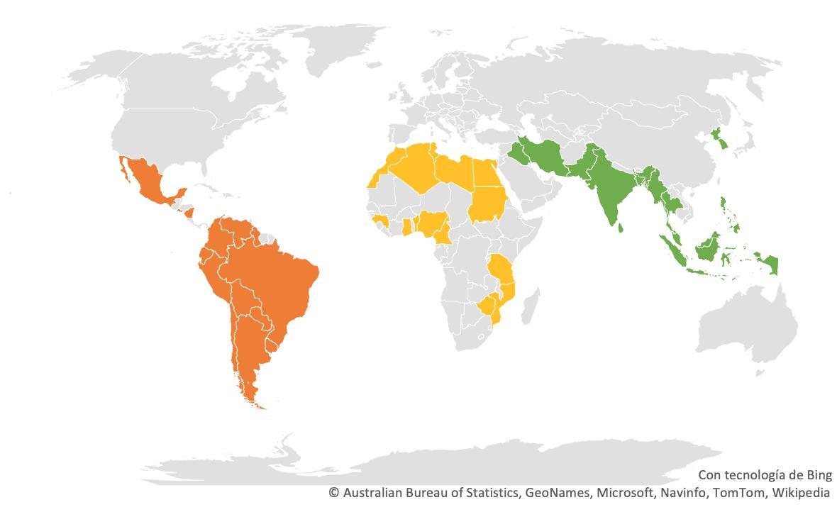 Países que poseen acuerdos comerciales con Cuba (Fuente: Elaboración propia con datos de la OMC).